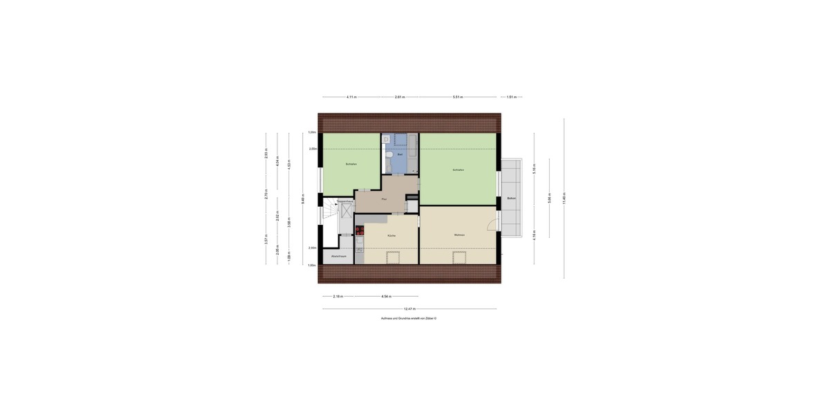 Grundriss Obergeschoss (Einliegerwohnung)