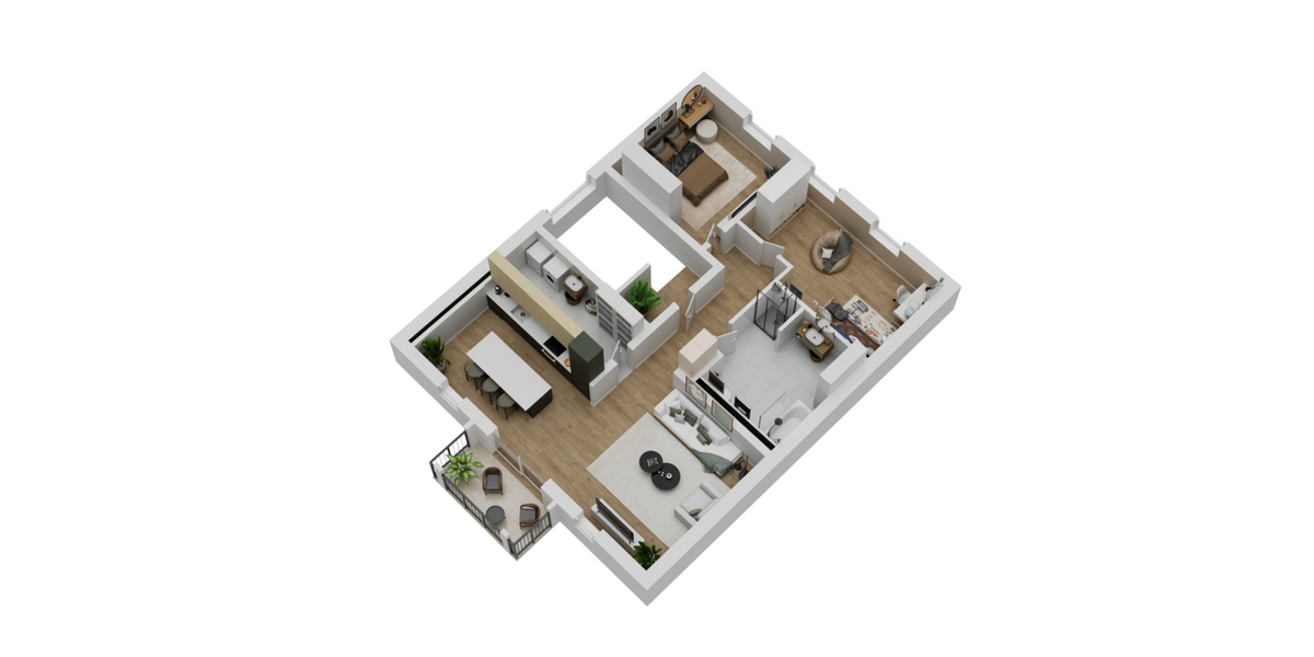 Grundriss 3D Dachgeschosswohnung