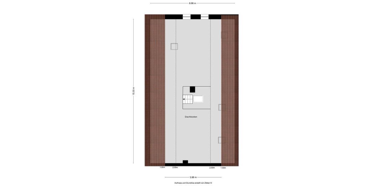 Grundriss Dachboden über Wohnbereich